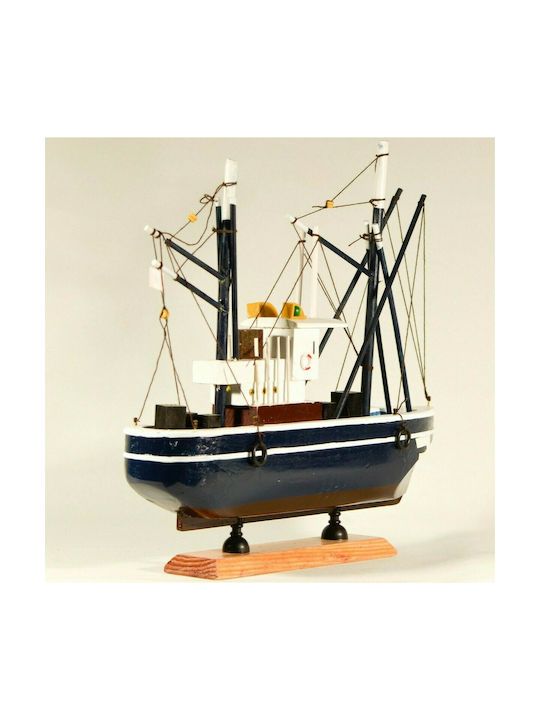 Weihnachtsboot Fischkutter Holz 33x31cm