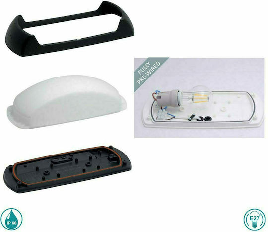 Fumagalli FRANCY-OP Επιτοίχια Εξωτερική Πλαφονιέρα E27 IP66 30x13x8.5εκ.