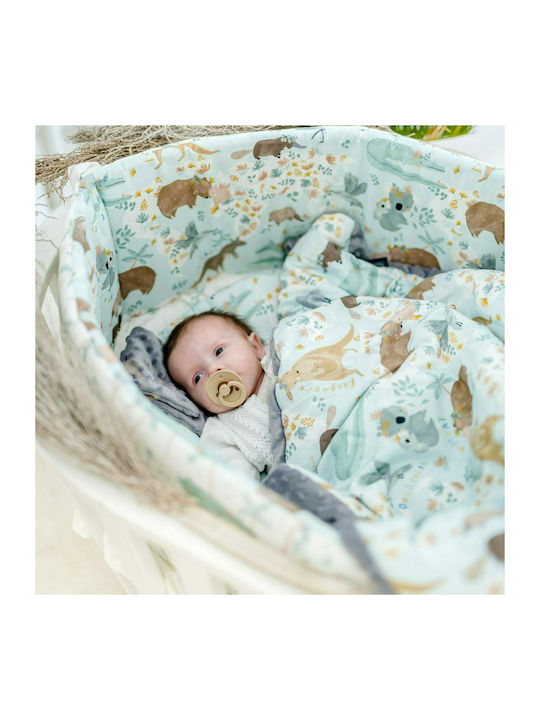 La Millou Blanket Nursery Swaddling Blankets Dundee & Friends Cotton Blue Grey 80x100cm. 103.01747