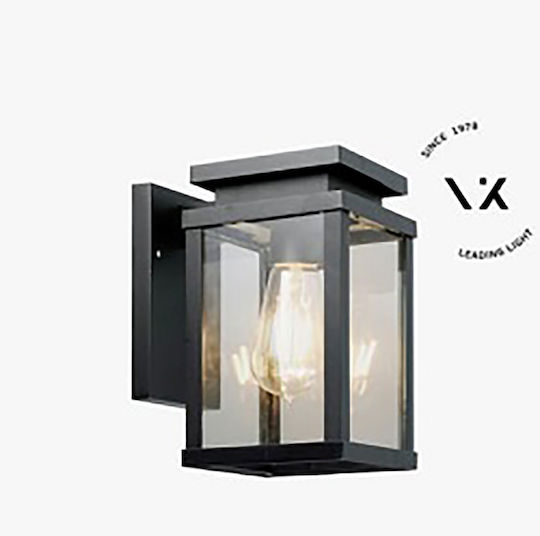 VK Lighting VK/03066/WA/B Wall-Mounted Outdoor Lantern E27 IP23 12.7x12.7x21.8cm