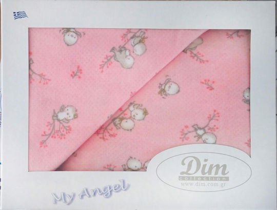 Dimcol Birds Одеяло за пелени Розов 80x80см.