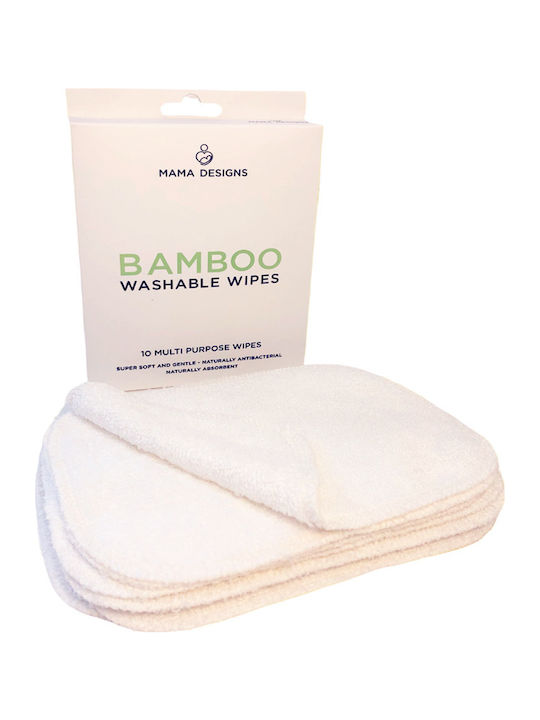 Mama Designs Bamboo Muslin Shoulder Burp Cloths White 15x20cm. 10pcs