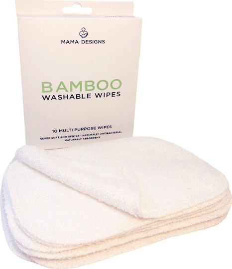 Mama Designs Bamboo Рамени Подложки от Муселин Бял 15x20см. 10бр
