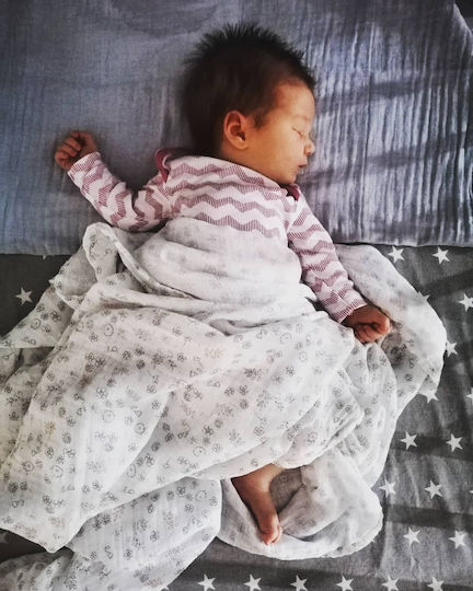 Babyono Πάνες Αγκαλιάς από Μουσελίνα Μωβ 70x70εκ. 3τμχ