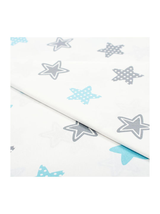 Dimcol Star Cotton Swaddle Wrap Light Blue 80x80cm.