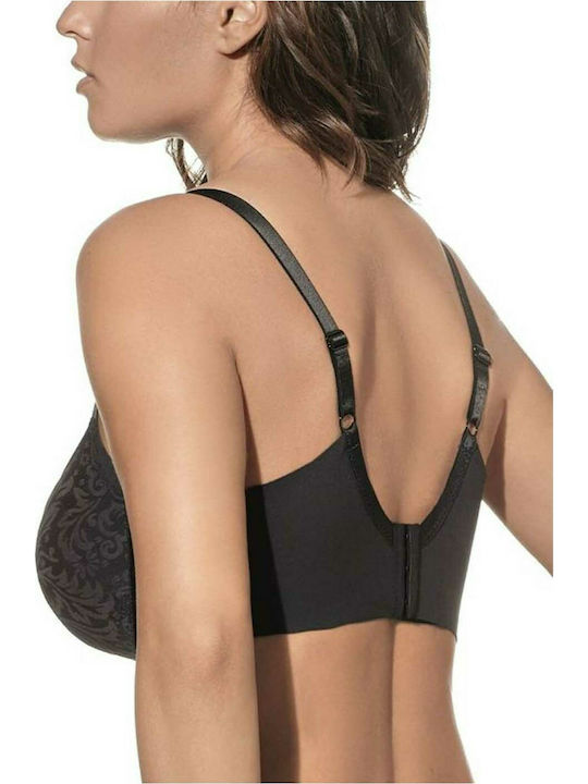 SELENE BRA WITH JACQUARD PATTERN ON CUP MORELLA - BLACK