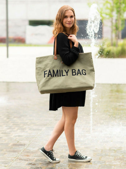 Childhome Shoulder/Hand Diaper Bag Family Khaki 55x18x40cm.