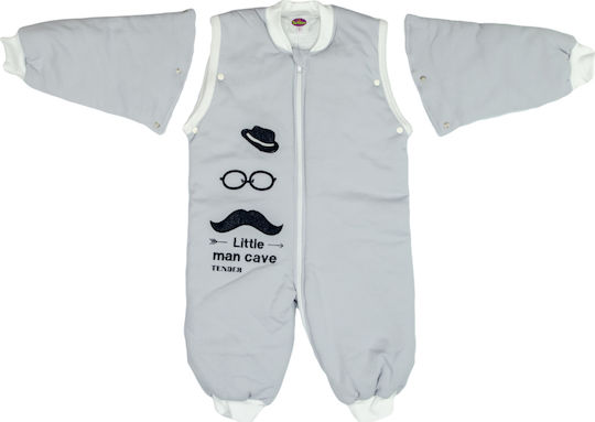 Tender Winter Schlafsack mit Füßen Little Man 2.5 Tog Grey mit abnehmbaren Ärmeln