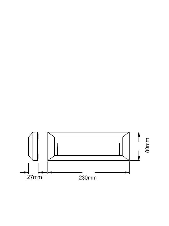 Aca Wall-Mounted Outdoor Ceiling Light LED IP65 2W with Warm White Light