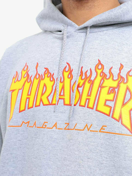 Flame Φούτερ με Κουκούλα Γκρι