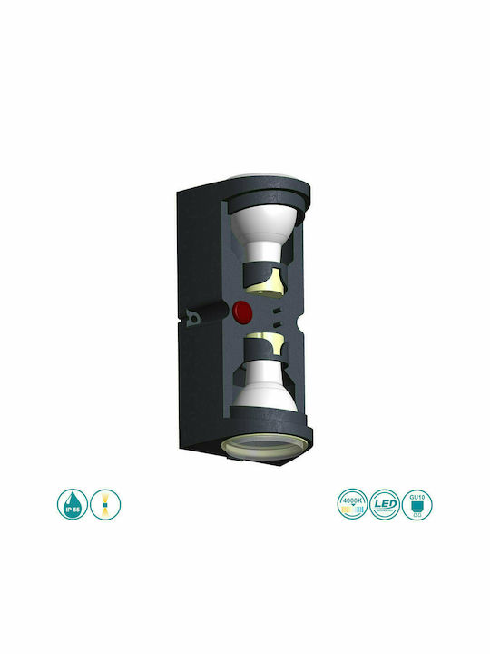 Fumagalli Marta 90 Wall-Mounted Outdoor Spot GU10 IP55 Double Beam