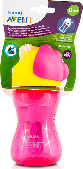Philips Baby Cup Bendy made of Plastic Pink 300ml for 12m+m+