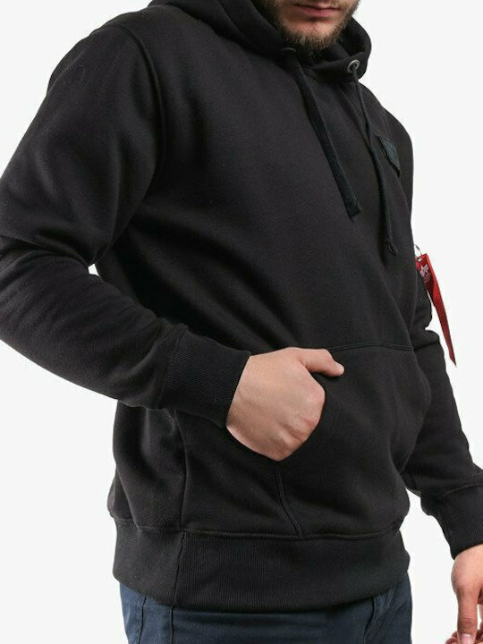 Red Stripe Sweatshirt mit Kapuze Schwarz