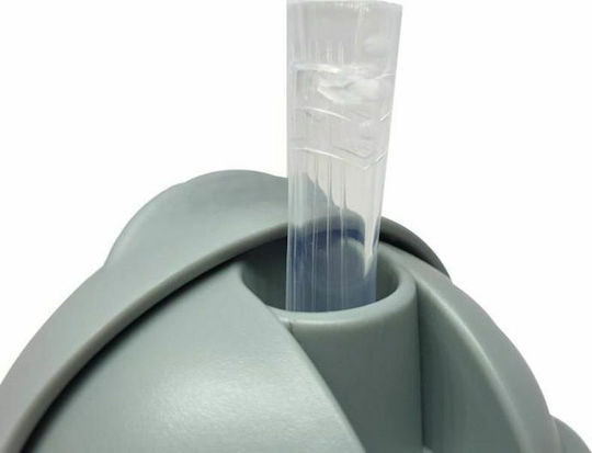 Mininor Baby Cup with Handles and Straw made of Plastic Gray 220ml for 6m+m+