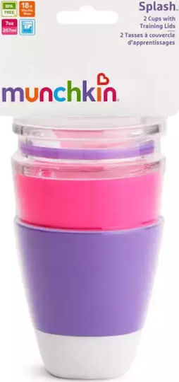 Munchkin Splash With Training Lids Căni Pentru Bebeluşi Şi Copii Mici Mov/Roz, 2 Bucăţi