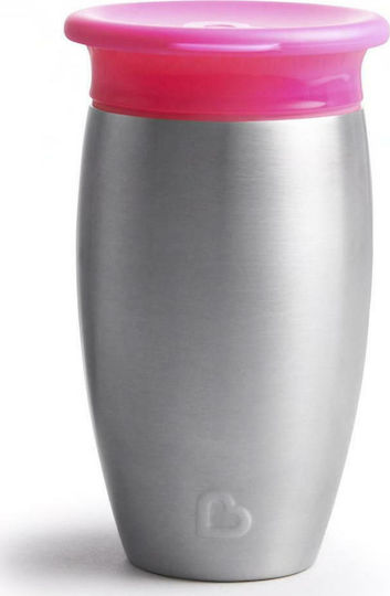 Munchkin Baby Cup Miracle Stainless Steel 360° made of Metal Pink 296ml for 12m+m+