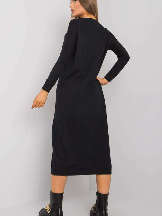 Och Bella Midi Dress Knitted Black