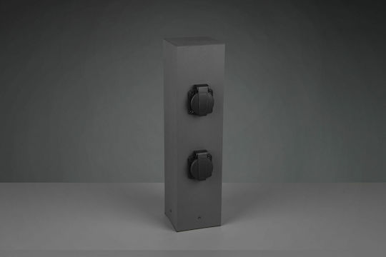 Trio Lighting Garden Διπλή Επιδαπέδια Πρίζα Ρεύματος Στεγανή 40x10x10cm Μαύρη