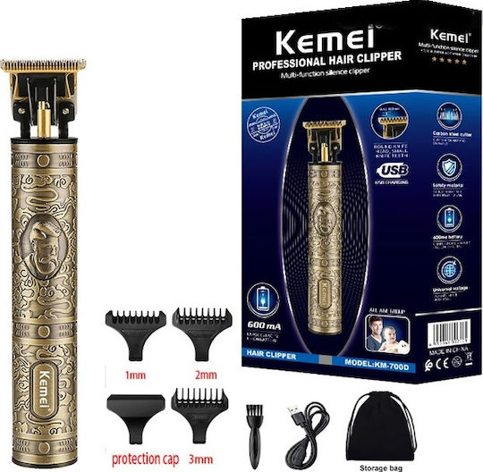 Kemei Reîncărcabilă Mașină de Tuns Aurie KM-700D