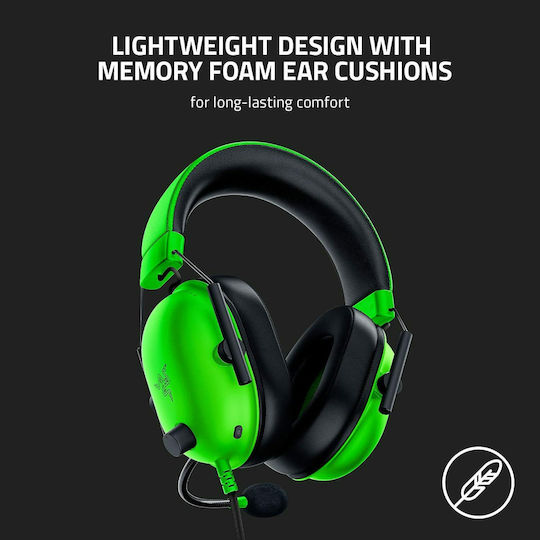 Razer BlackShark V2 X Over Ear Гейминг Слушалки с 3,5 мм Свързаност Зелени за Nintendo Switch / Nintendo Switch 2 / PC / PS4 / PS5 / XBOX