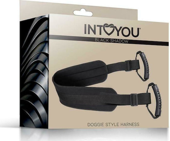IntoYou Black Shadow Doggie Style Harness Βοήθημα Vegan Leather σε Μαύρο Χρώμα