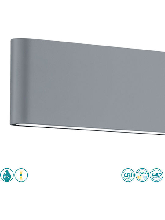 Trio Lighting Thames Wall-Mounted Outdoor Ceiling Light LED IP54 8W with Warm White Light Double Beam