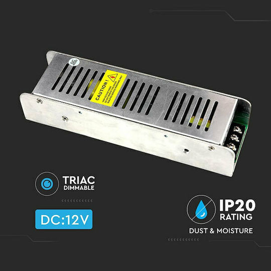V-TAC Dimmable Τροφοδοτικό LED IP20 Ισχύος 150W με Τάση Εξόδου 12V