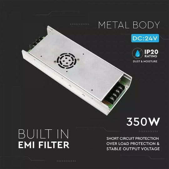 V-TAC Dimmable LED Power Supply IP20 Power 350W with Output Voltage 24V