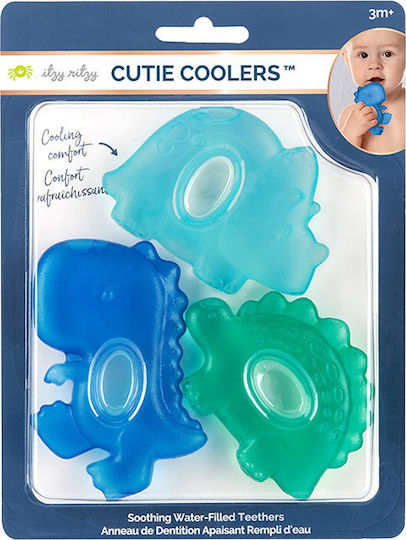 Itzy Ritzy Dinosaur Teething Ring from Silicone for 3 Months+ 3 Pieces