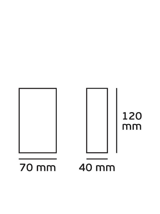 VK Lighting Wall-Mounted Outdoor Ceiling Light LED IP54 6W with Warm White Light Double Beam 4x12x7εκ.