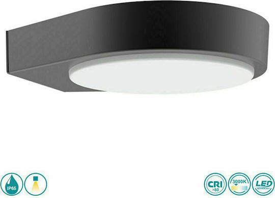 Sun Light Επιτοίχια Εξωτερική Πλαφονιέρα LED IP65 12W με Θερμό Λευκό Φως 17.5x4.5εκ.