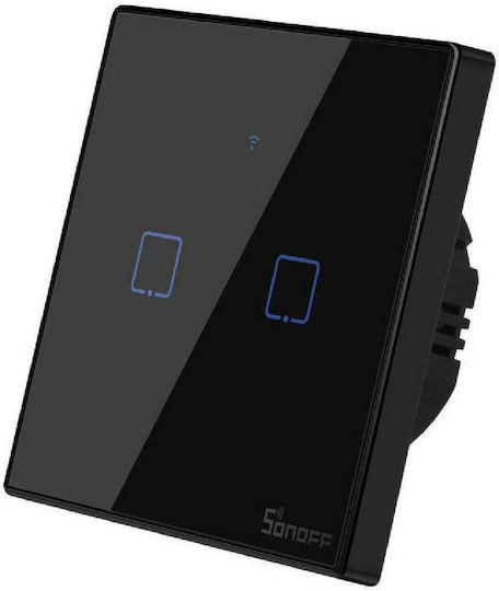 Sonoff Recessed Touch Wall Switch Wi-Fi Lighting Two-Way with Frame Black