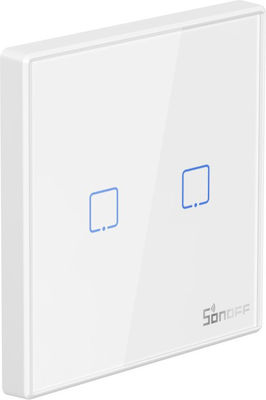 Sonoff RF-T2EU2C External Electrical Lighting Wall Switch with Frame Touch Button Illuminated White 433MHz 80066 M0802030010