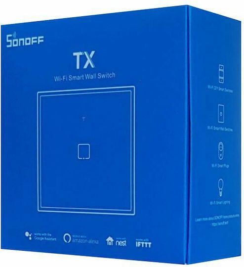 Sonoff TX T2 Recessed Touch Wall Switch Wi-Fi Lighting One-Way with Frame White