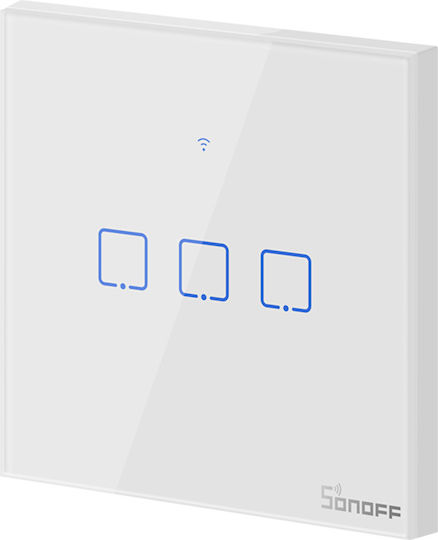 Sonoff T0EU3C-TX Recessed Touch Wall Switch Wi-Fi Lighting Triple with Frame White