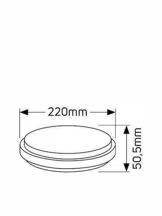 Geyer Wandmontierte Außen-Deckenleuchte LED IP40 18W mit Natürliches Weiß Licht 22x5.05εκ.