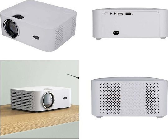 Wanbo X1 WB-TX1 Projector LCD HD Απλής Λάμπας με Wi-Fi και Ενσωματωμένα Ηχεία Λευκός