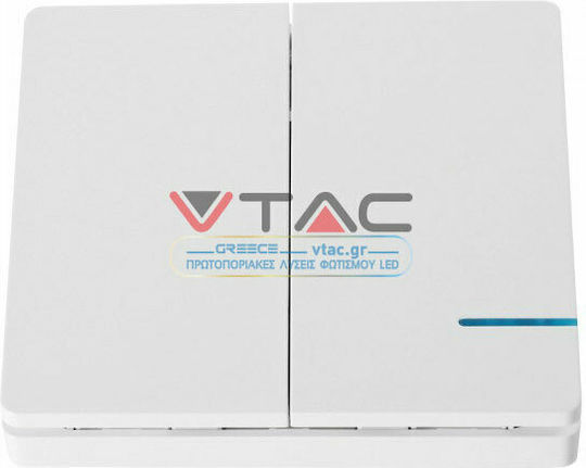 V-TAC Waterproof Wall-Mounted Triple Electrical Wall Switch With White Frame
