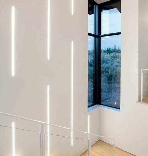 Aca Lond Walled Aluminum Profile for LED Strip with Opal Cover 200x2.7x1.4cm
