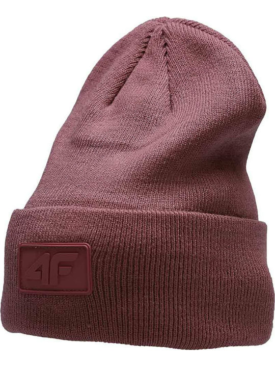 Beanie Γυναικείος Σκούφος Πλεκτός σε Ροζ χρώμα
