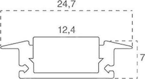 V-TAC Gemauert Aluminiumprofil für LED-Streifen mit Opal Abdeckung 200x2.4x0.7cm