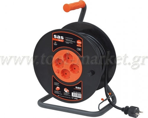 SAS Extension Reel Cord 3 x 1.5mm²/25m Black