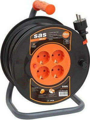 SAS Cablu de prelungire 4 locuri cu cablu de 50m Diametru 3 x 1.5mm² Neagră