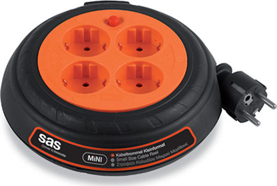 SAS Closed Type Extension Reel Cord 3 x 1.5mm²/3m Black