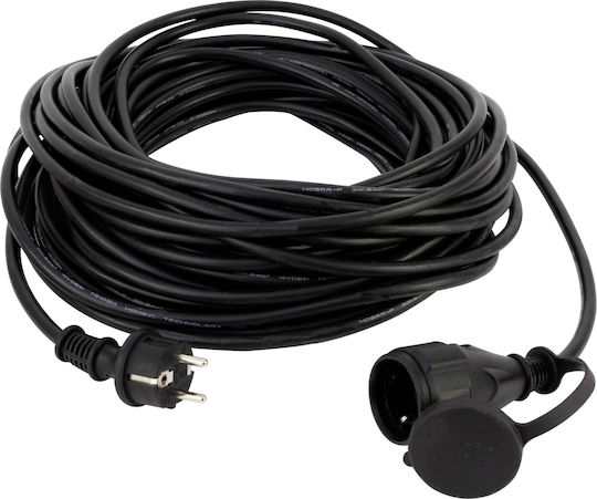 REV Waterproof Extension Cable Cord 50m Black IP44
