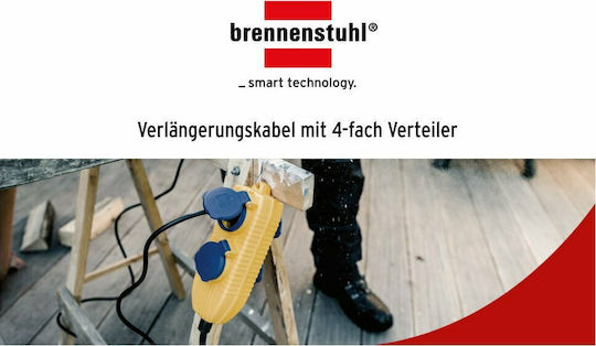 Brennenstuhl Waterproof Extension Cable Cord 3 x 1.5mm²/5m Blue