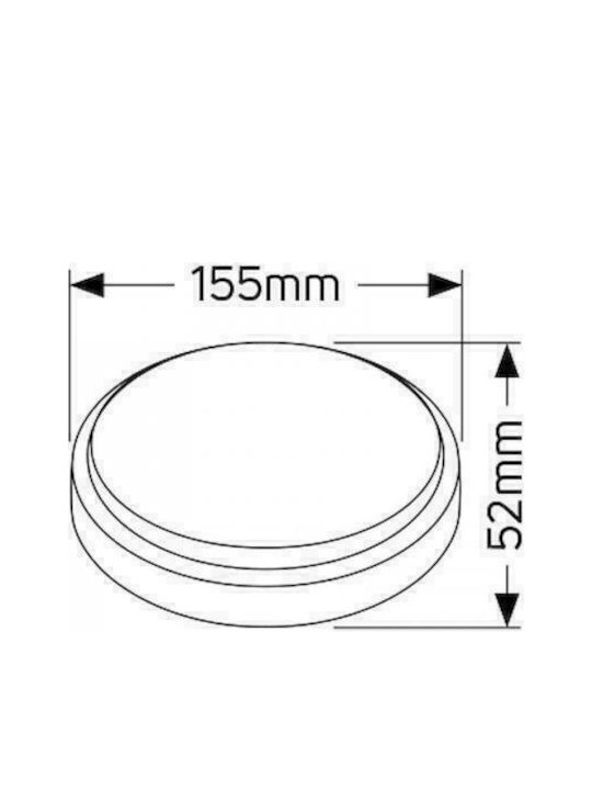 Geyer Wandmontierte Außen-Deckenleuchte LED IP54 8W mit Natürliches Weiß Licht 15.5x5.2εκ.
