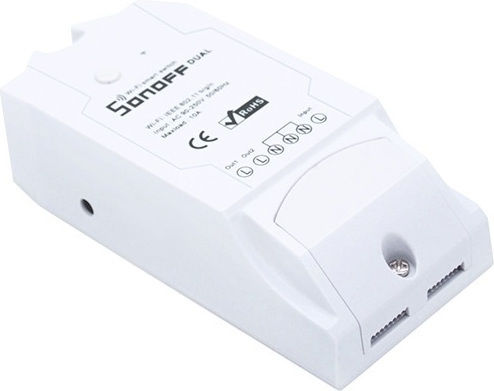 Sonoff DUALR2 Smart Ενδιάμεσος Διακόπτης Wi-Fi σε Λευκό Χρώμα