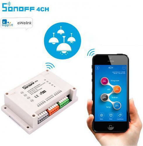 Sonoff 4CH R2 Smart Switch Dimmer 4 Καναλιών Wi-Fi 10A