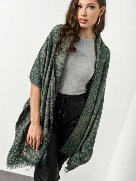 Γυναικείο Κασκόλ Green Leopard